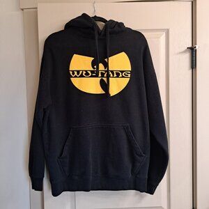 WU-TANG CLAN BLACK PULLOVER HOODIE MENS LARGE NO TAG BLACK AND YELLOW HIP HOP